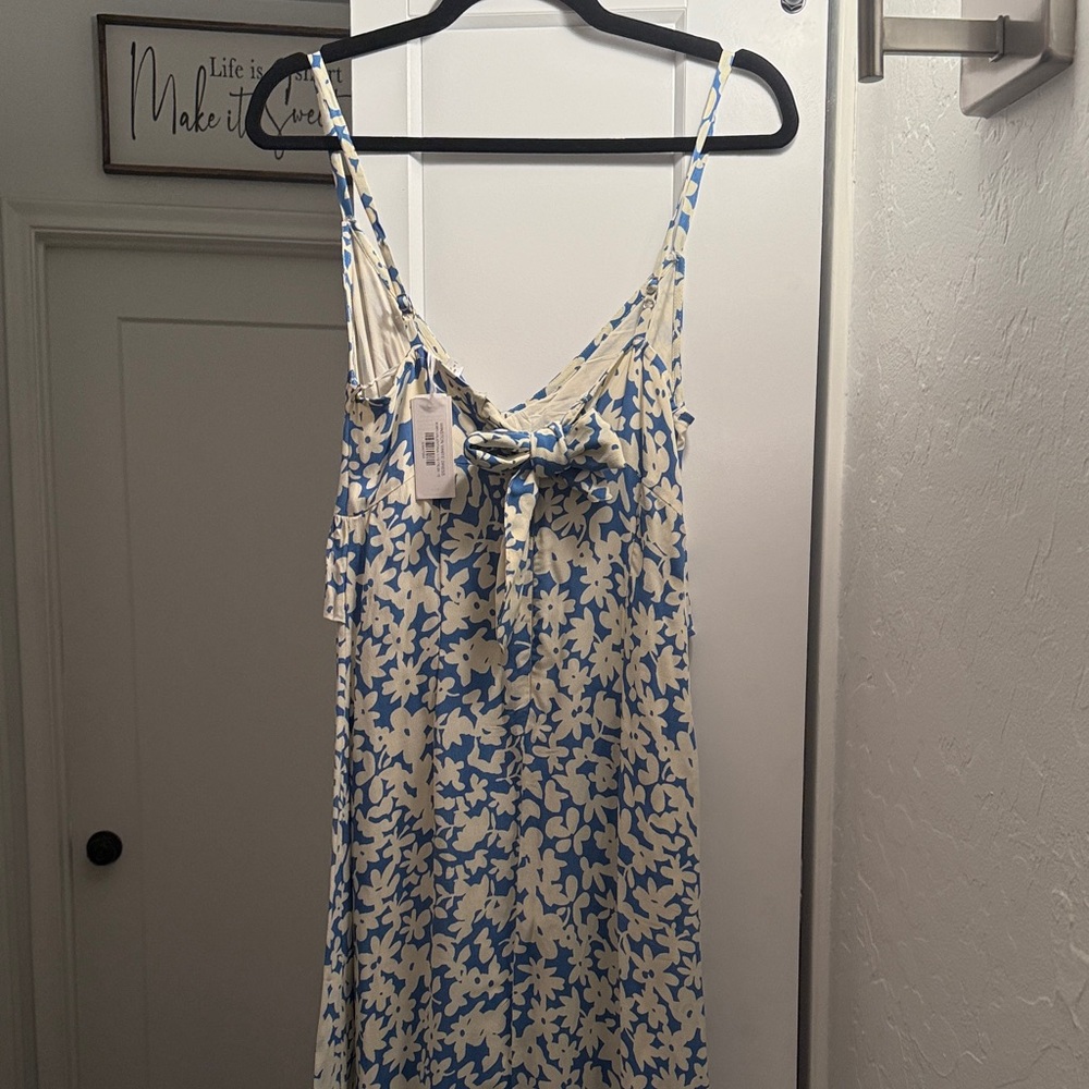 Floral Blue and White Maxi Dress